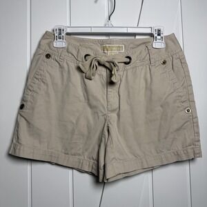 Michael Kors Women's Khaki Drawstrings Shorts Size 2 100% Cotton
